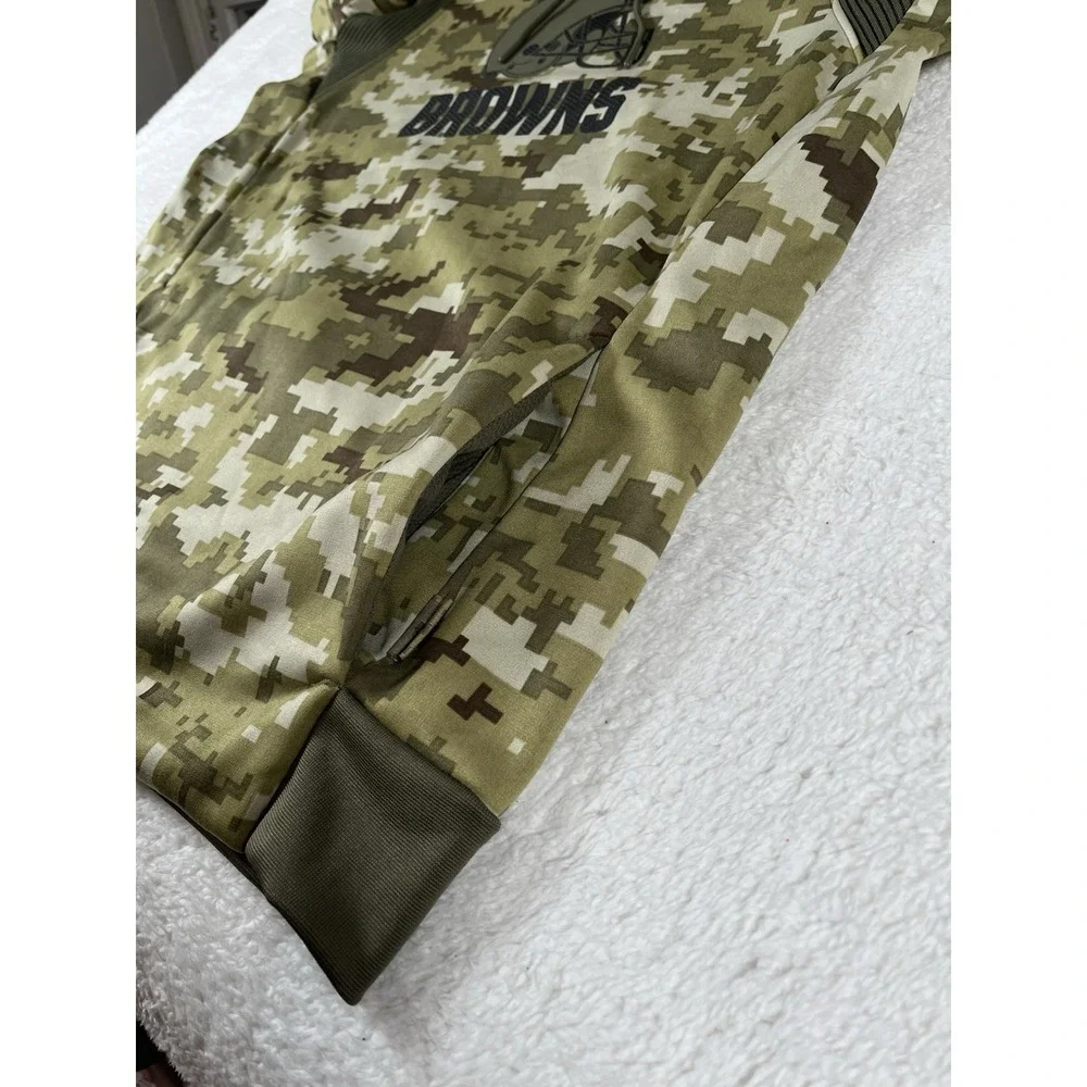 Nike Dri Fit Cleveland Browns Salute to Service Digital Camo Hoodie Men's Sz Med